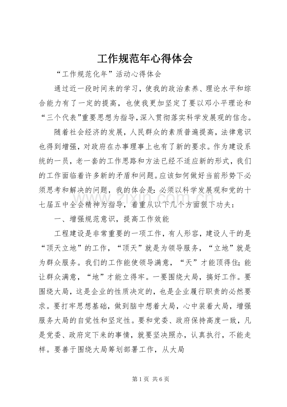 工作规范年心得体会.docx_第1页