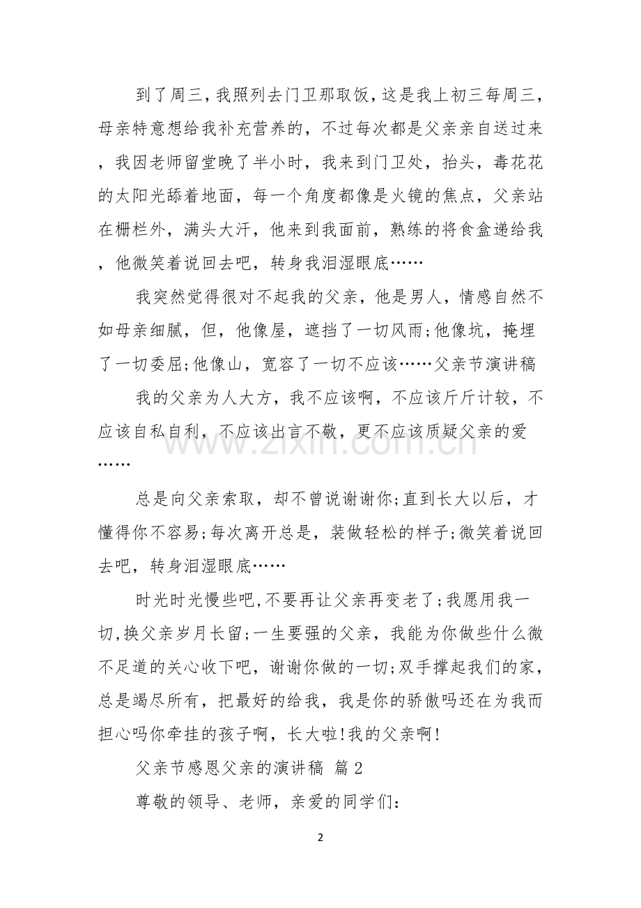 关于父亲节感恩父亲的演讲稿范文五篇.docx_第2页
