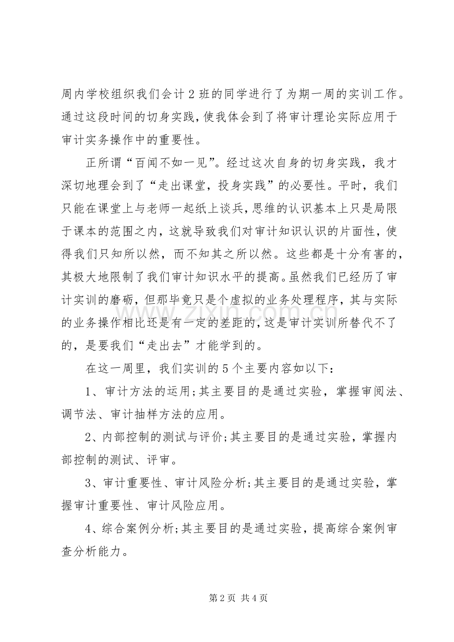 审计实务实训的心得体会.docx_第2页