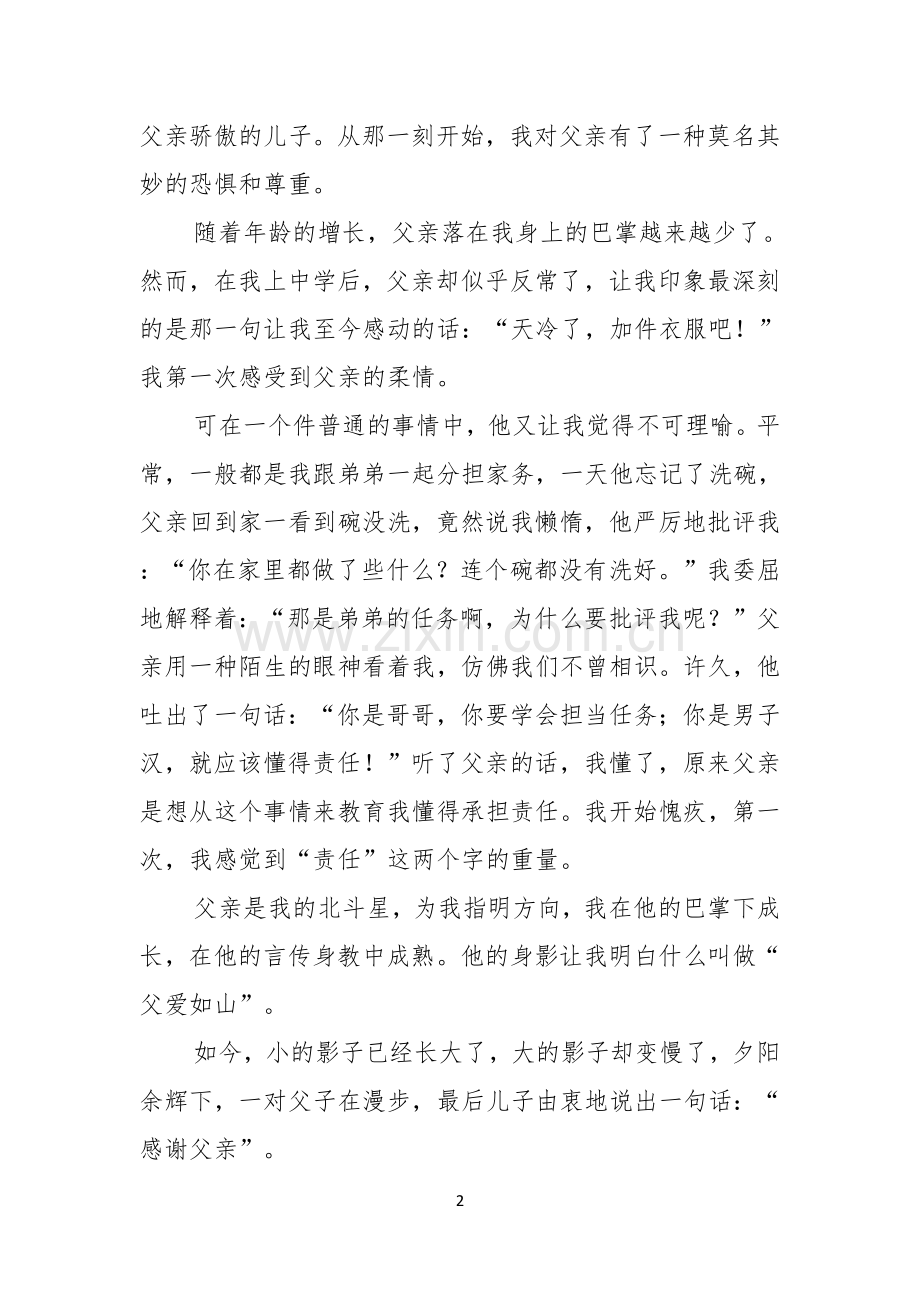 关于父亲节的演讲稿范文集锦7篇.docx_第2页