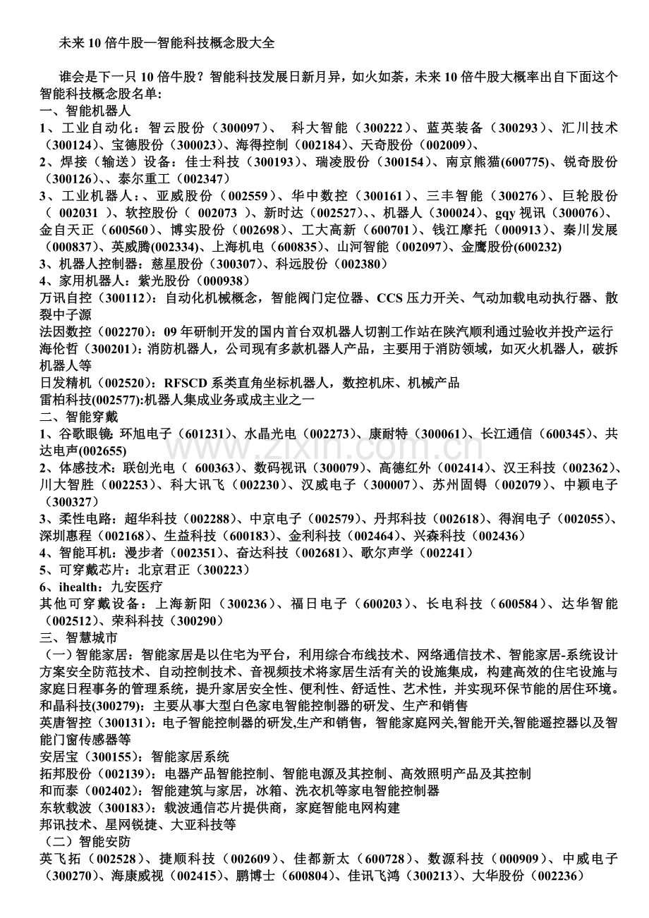 未来10倍牛股—智能科技概念股大全.doc_第1页