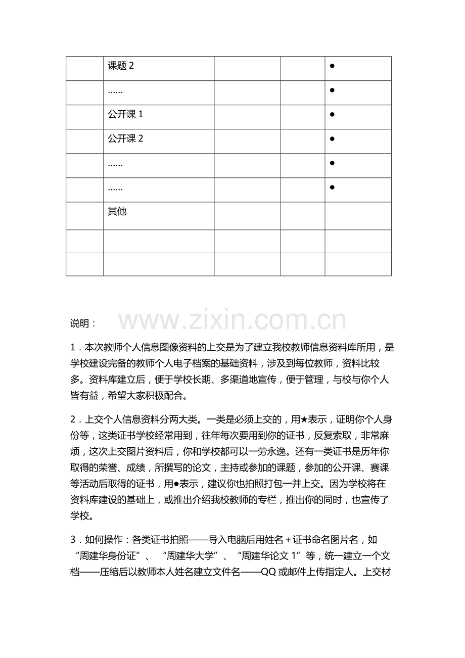 湖师附小教育集团教师个人信息图像资料建库所需材料统计一览表.doc_第2页