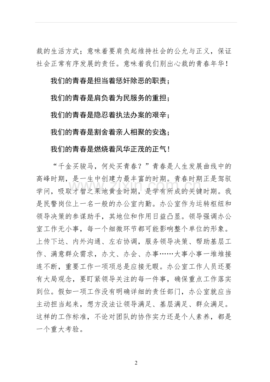 我们的青春主题演讲稿模板.docx_第2页