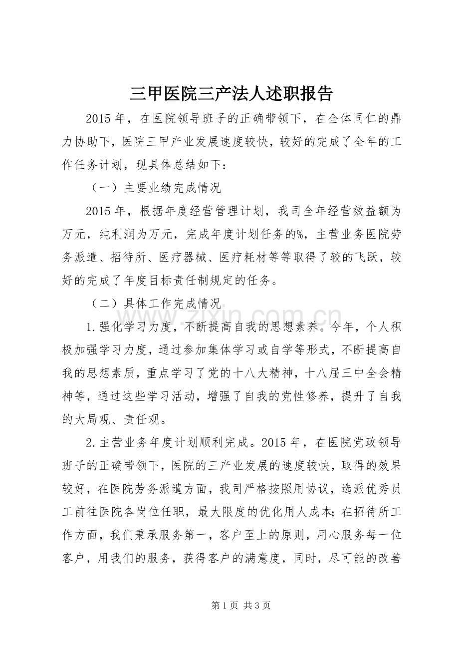 三甲医院三产法人述职报告.docx_第1页
