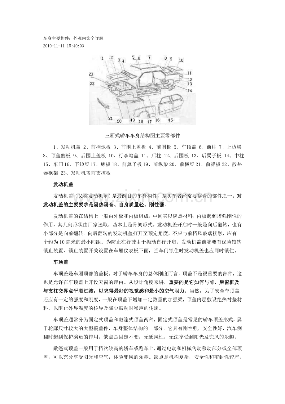 车身主要构件：外观内饰全详解.doc_第1页