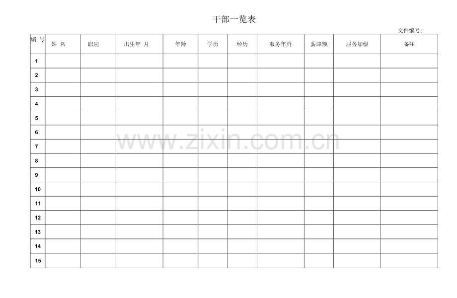 公司干部一览表.docx_第1页