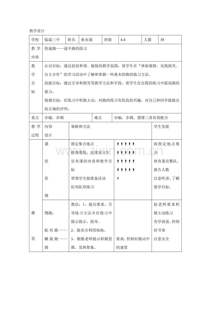 [教学设计]快速跑-体育-初中-.doc_第1页