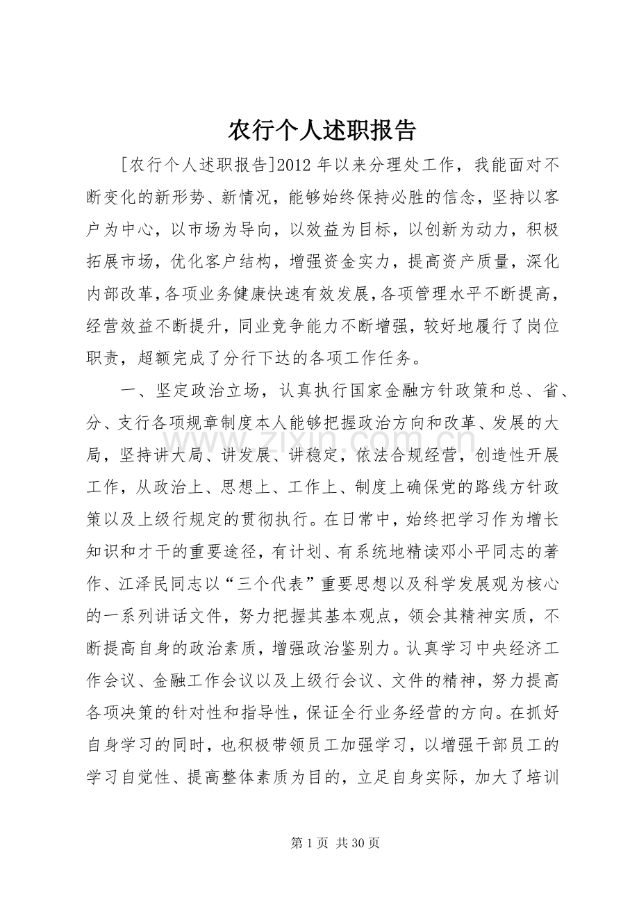 农行个人述职报告.docx_第1页
