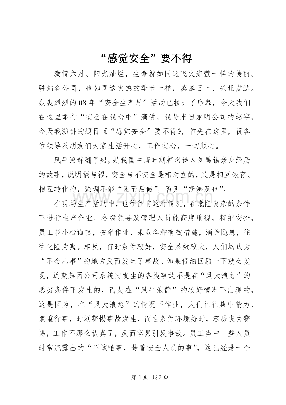 “感觉安全”要不得.docx_第1页