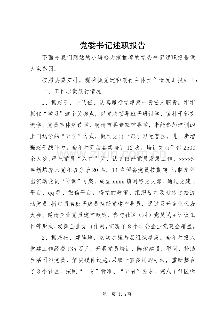 党委书记述职报告 (48).docx_第1页