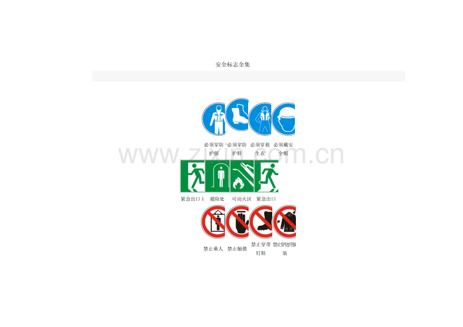 建筑施工安全标志大全.docx_第1页