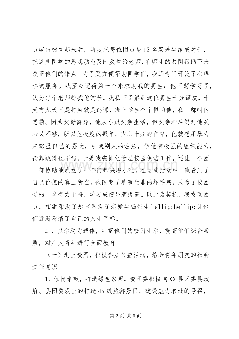 XX年共青团书记述职报告.docx_第2页