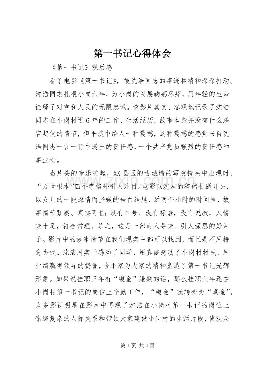 第一书记心得体会.docx_第1页
