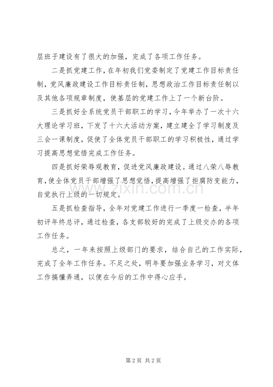 文化党委书记述职报告.docx_第2页