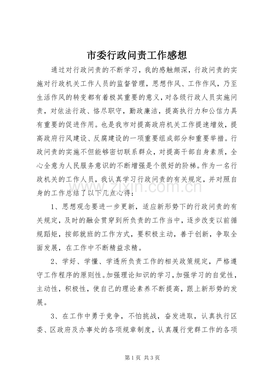 市委行政问责工作感想.docx_第1页