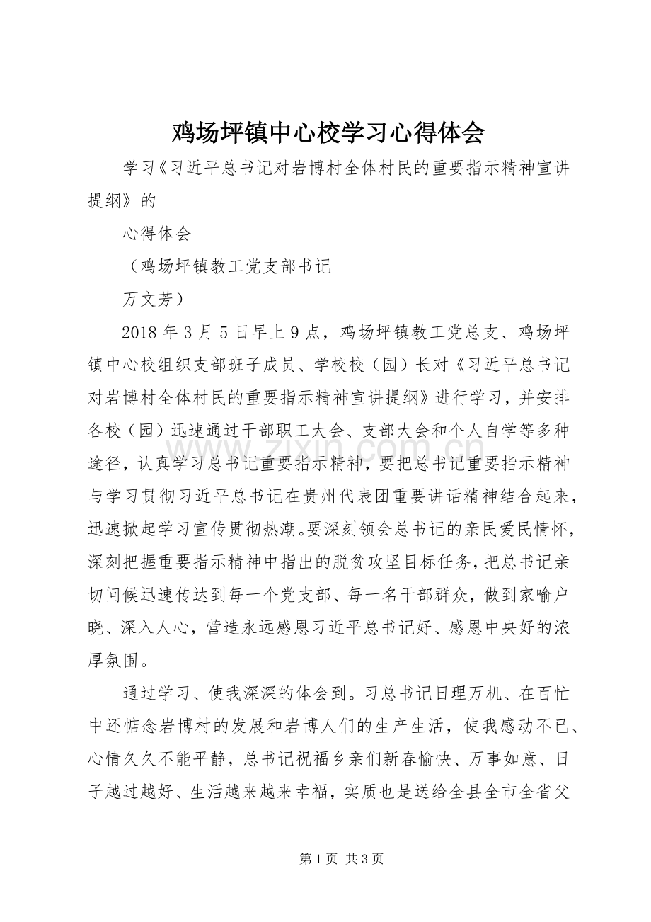 鸡场坪镇中心校学习心得体会.docx_第1页