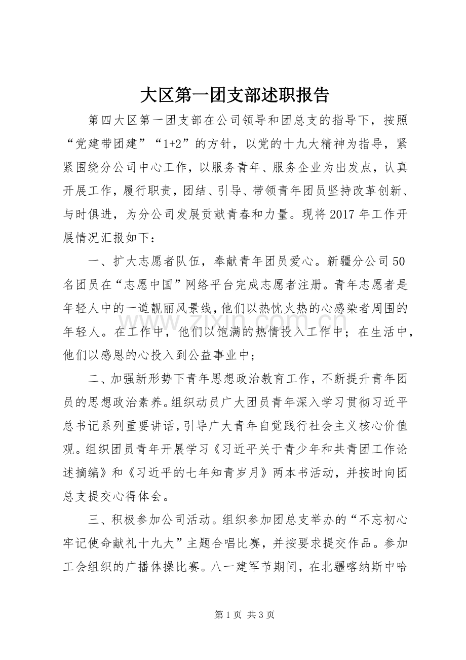 大区第一团支部述职报告.docx_第1页