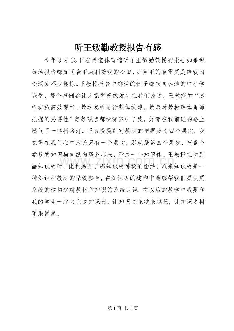 听王敏勤教授报告有感.docx_第1页
