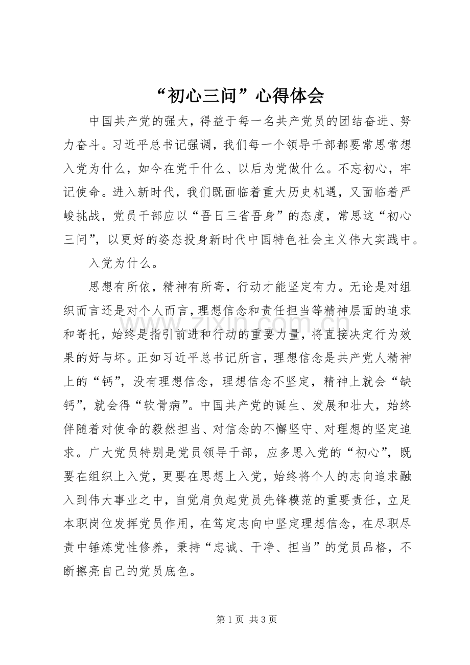 “初心三问”心得体会.docx_第1页