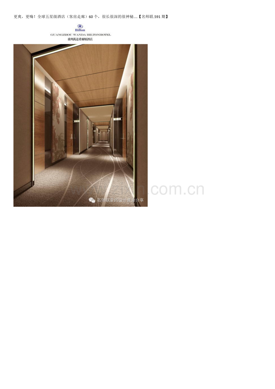 更爽,更嗨!全球五星级酒店(客房走廊)60个,很长很深的很神秘....【名师联.591期】.doc_第1页