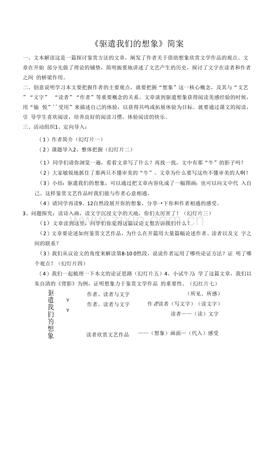 部编版语文九年级下册《驱遣我们的想象》简案-谢芳.docx_第1页