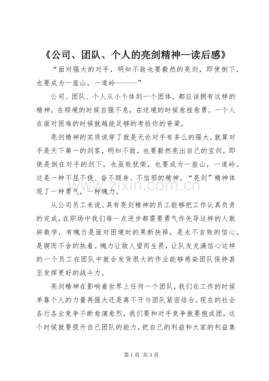 《公司、团队、个人的亮剑精神—读后感》.docx_第1页