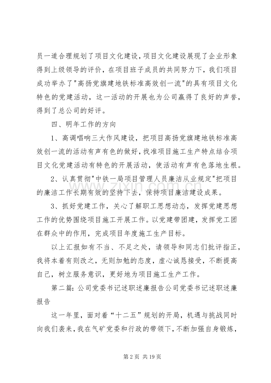 公司党委书记的述职述廉报告.docx_第2页