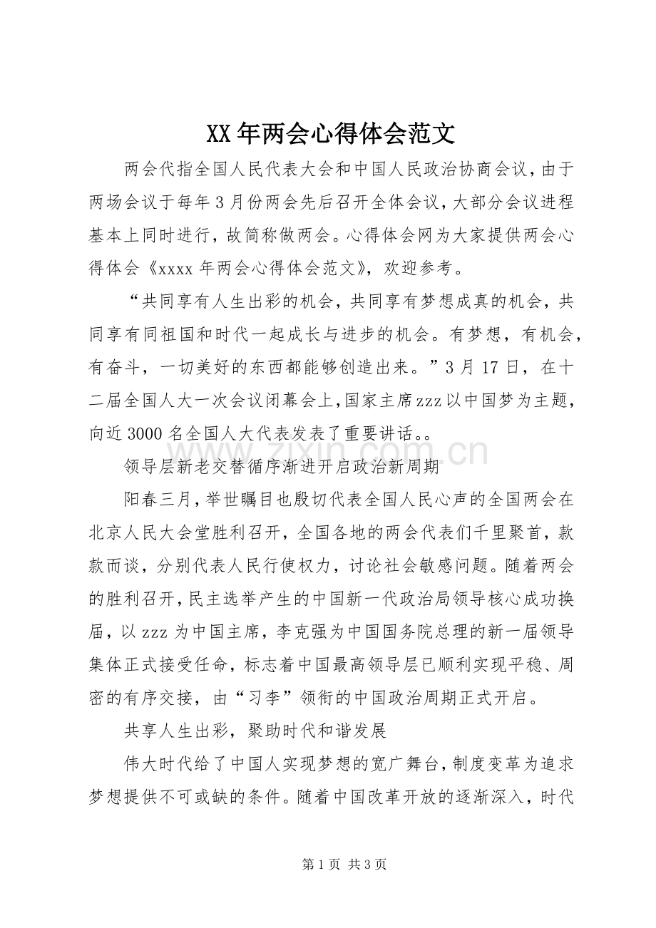 XX年两会心得体会范文.docx_第1页