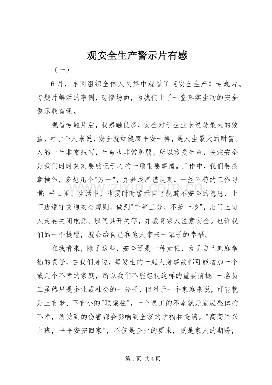 观安全生产警示片有感.docx_第1页