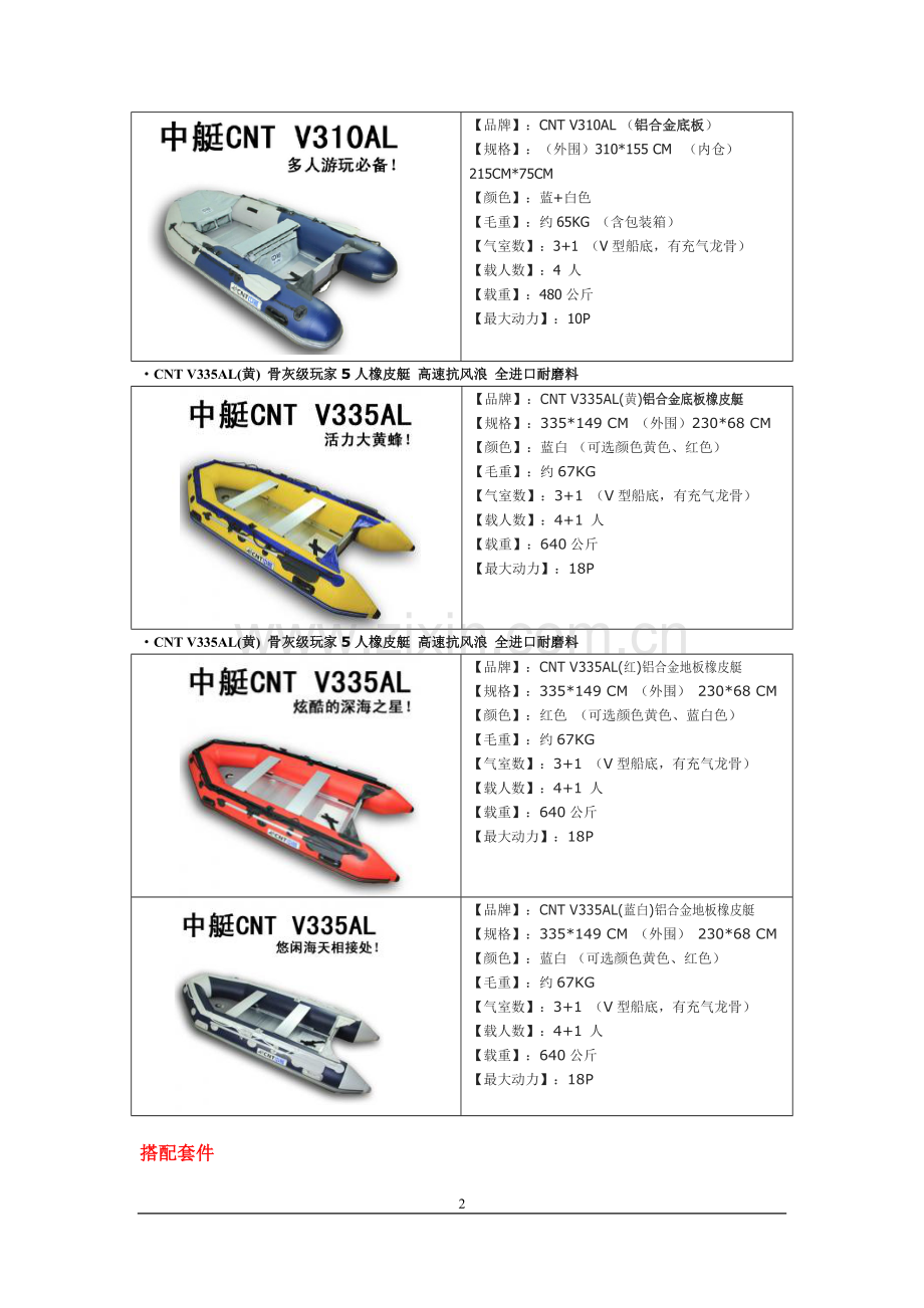 充气橡皮艇规格及介绍.doc_第2页