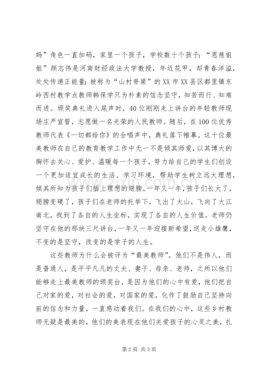 0王松慧观看《最美教师颁奖典礼》心得体会.docx_第2页