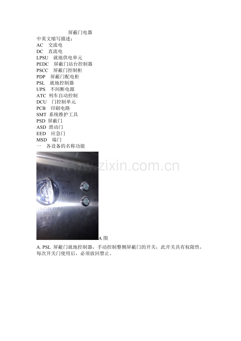 屏蔽门电器.doc_第1页