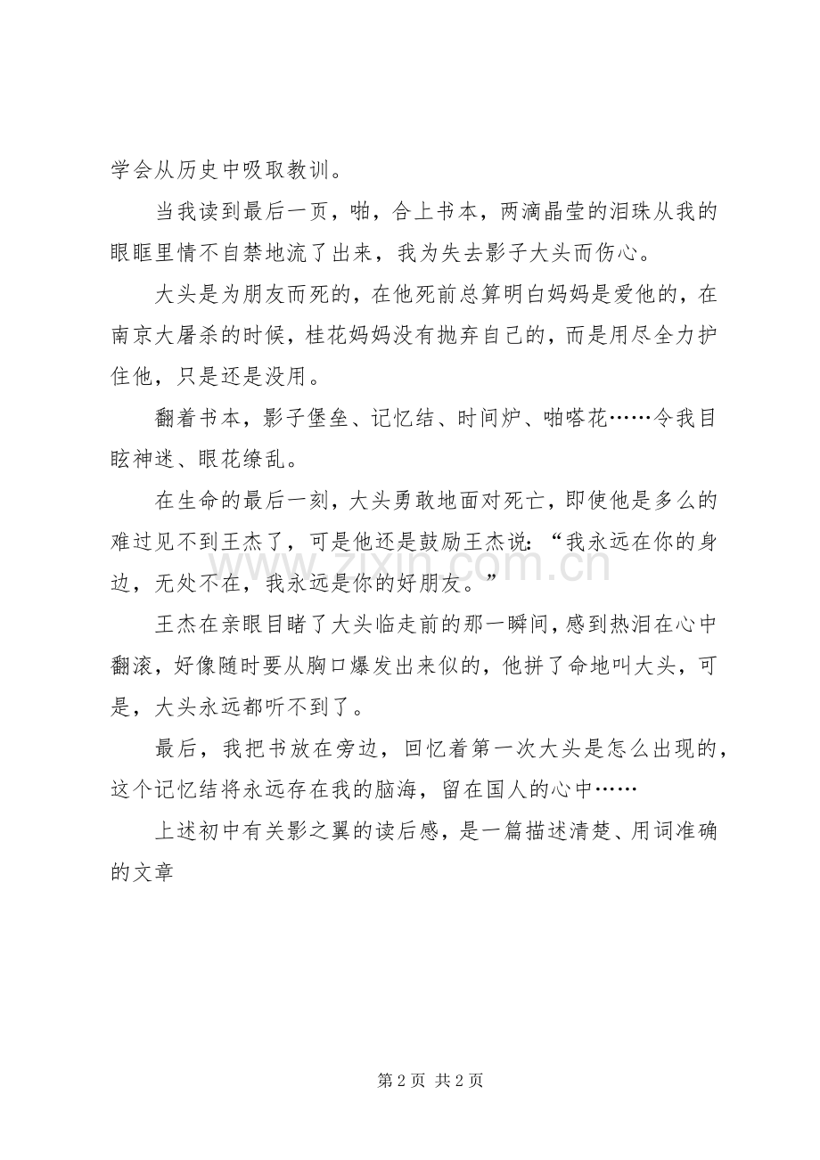 初中有关影之翼的读后感：影之翼.docx_第2页