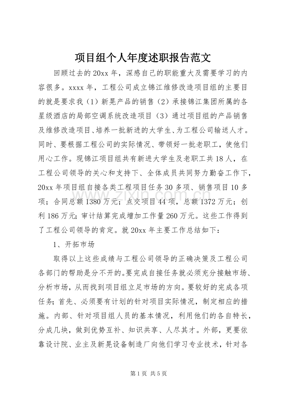 项目组个人年度述职报告范文.docx_第1页