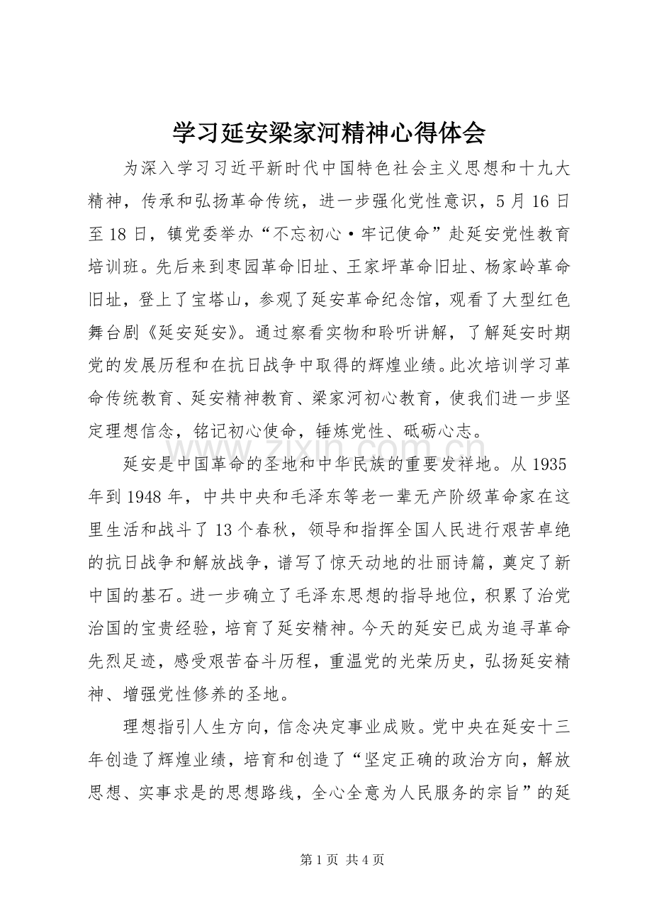 学习延安梁家河精神心得体会.docx_第1页