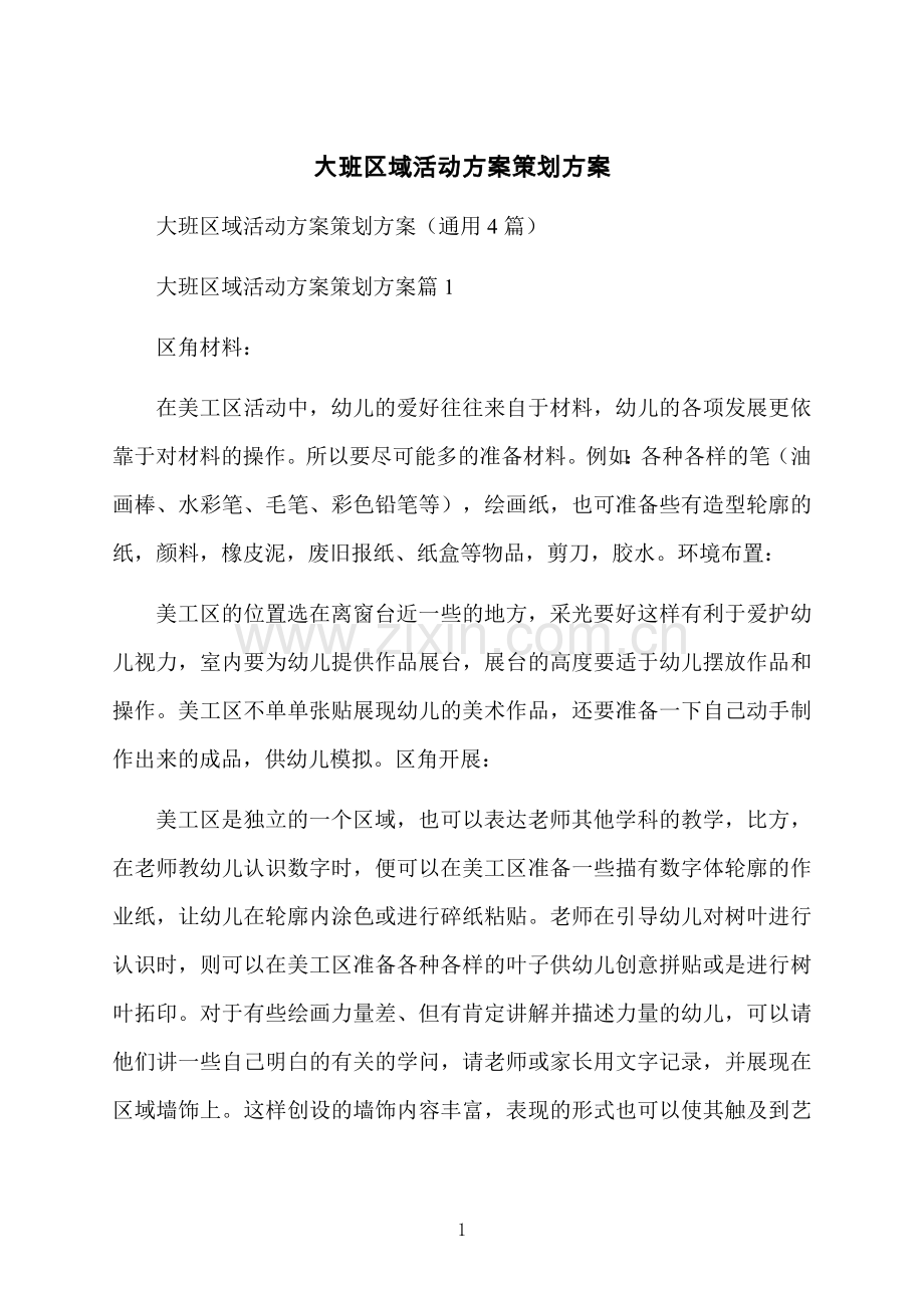 大班区域活动方案策划方案.docx_第1页