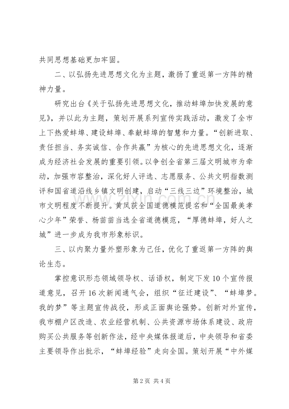 市委宣传部重点工作班的述职报告.docx_第2页