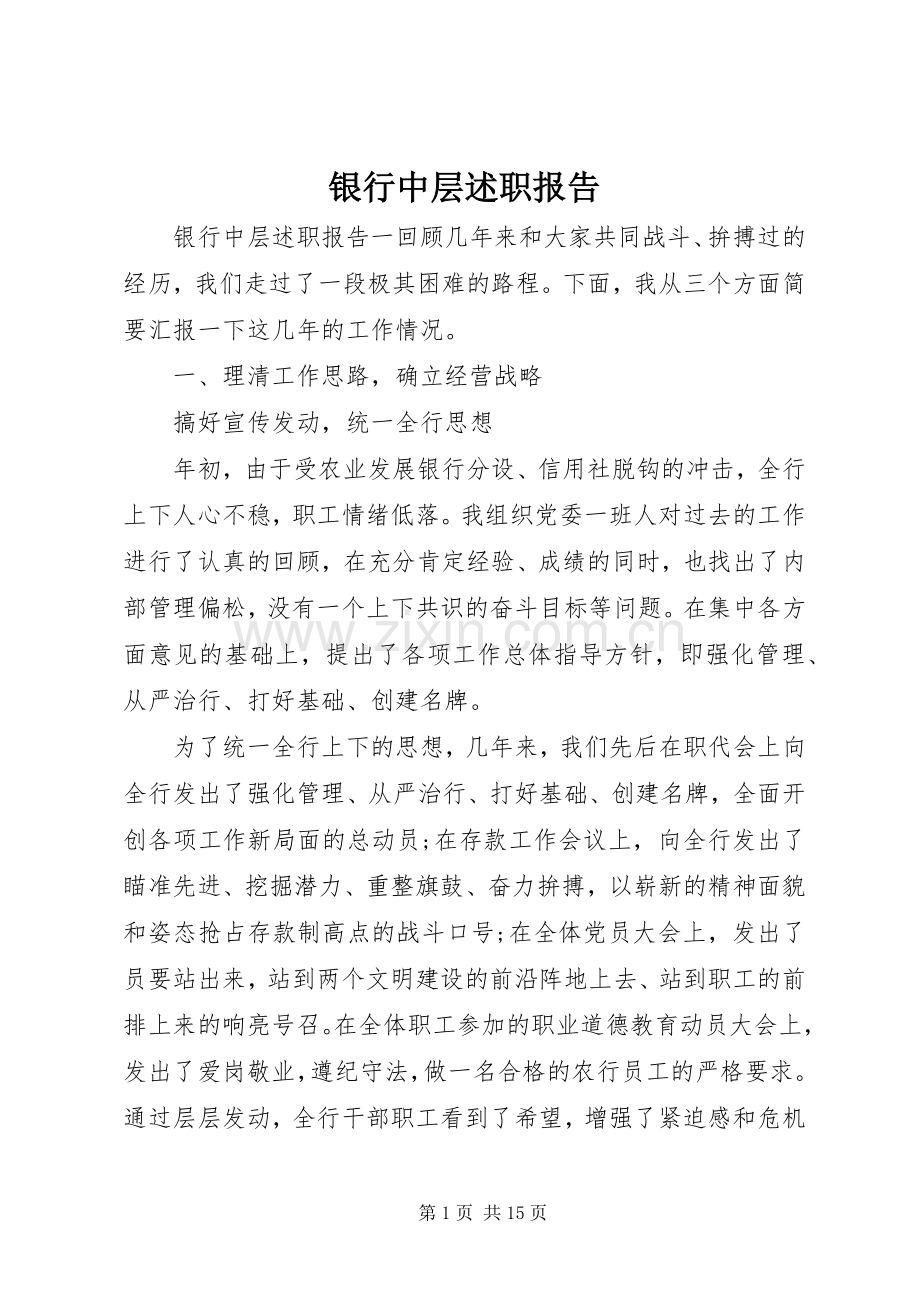 银行中层述职报告.docx_第1页