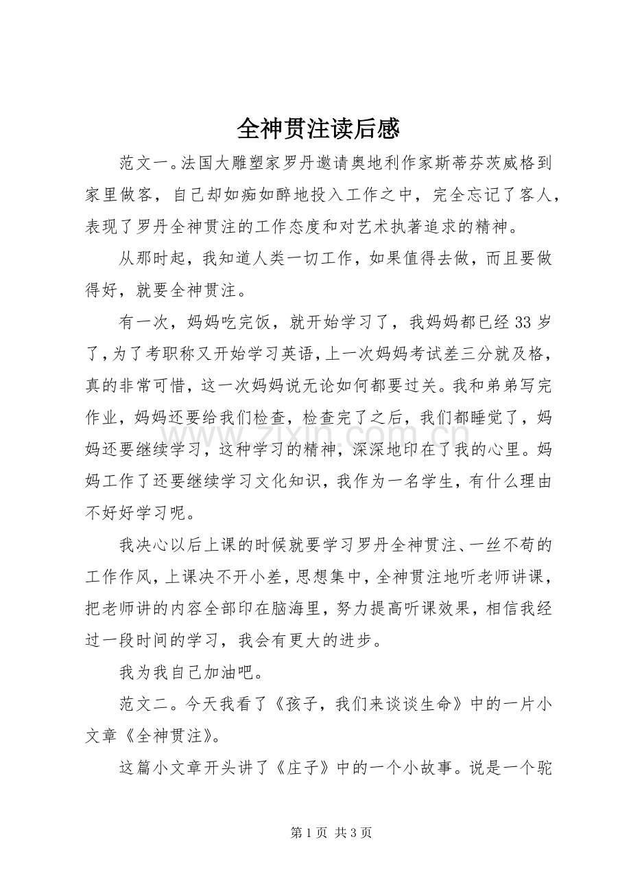 全神贯注读后感.docx_第1页