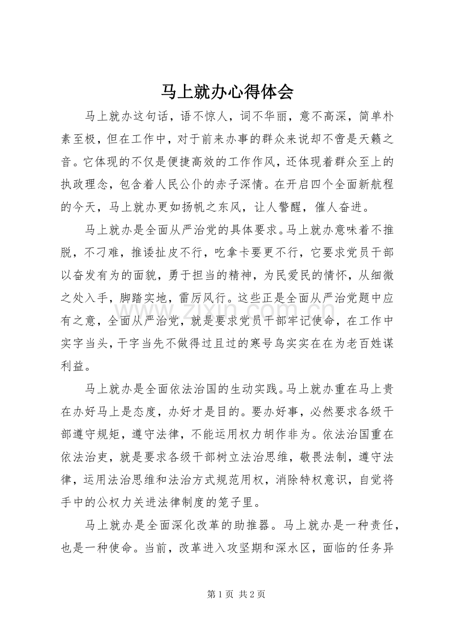 马上就办心得体会.docx_第1页