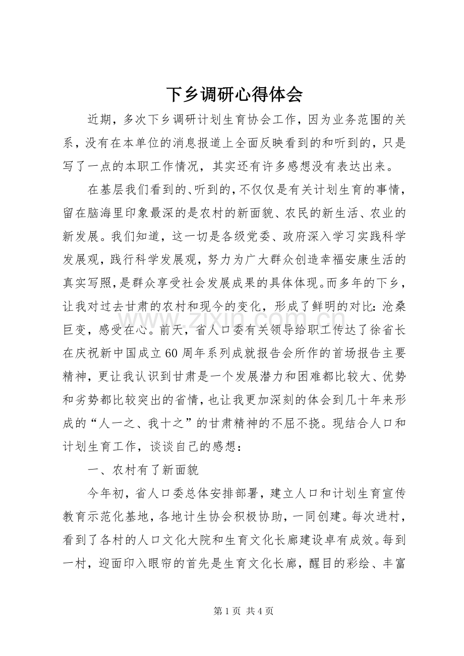 下乡调研心得体会.docx_第1页