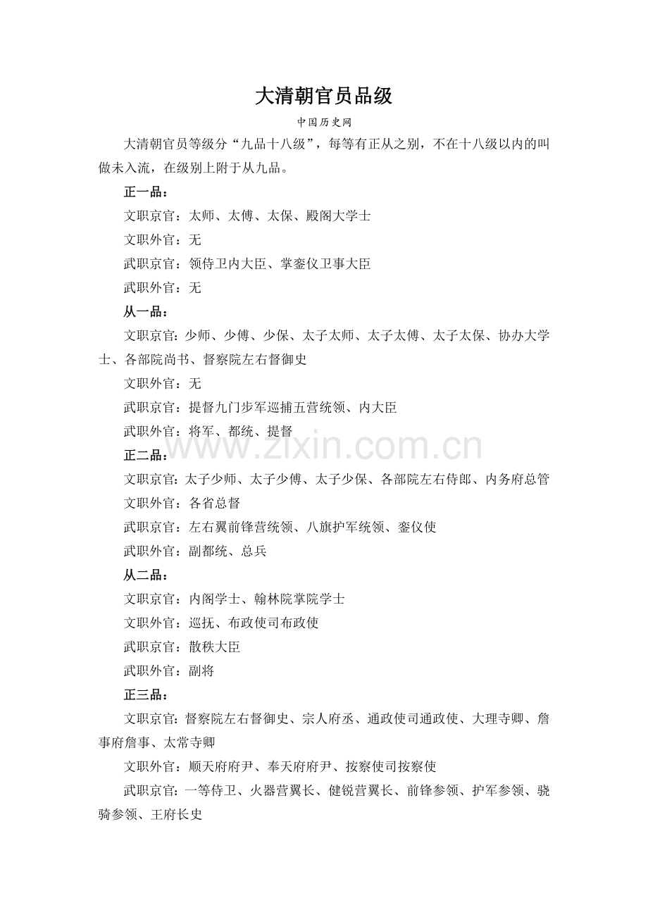 大清朝官员品级.doc_第1页