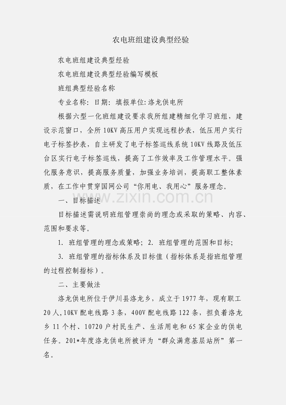 农电班组建设典型经验.docx_第1页