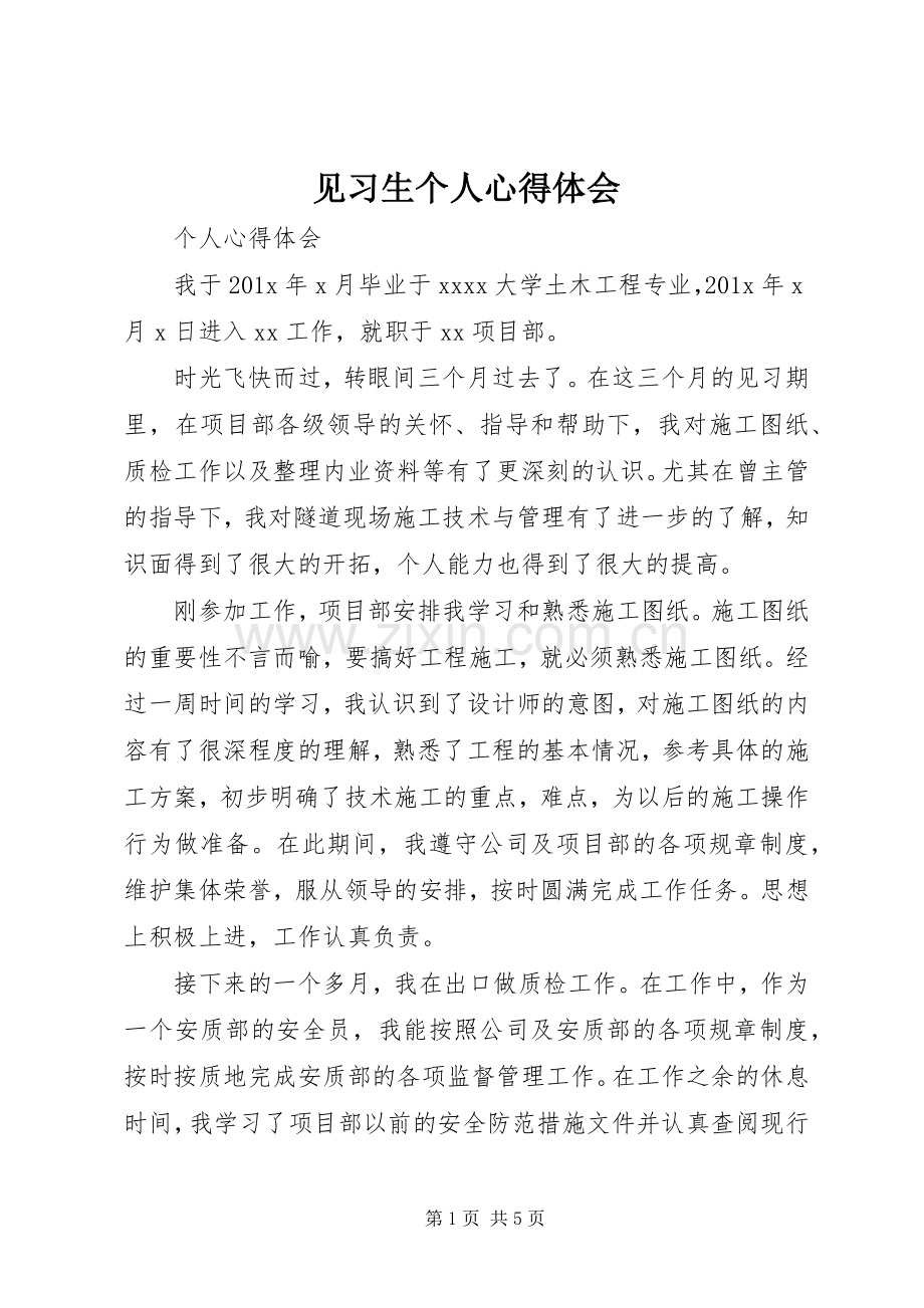 见习生个人心得体会.docx_第1页