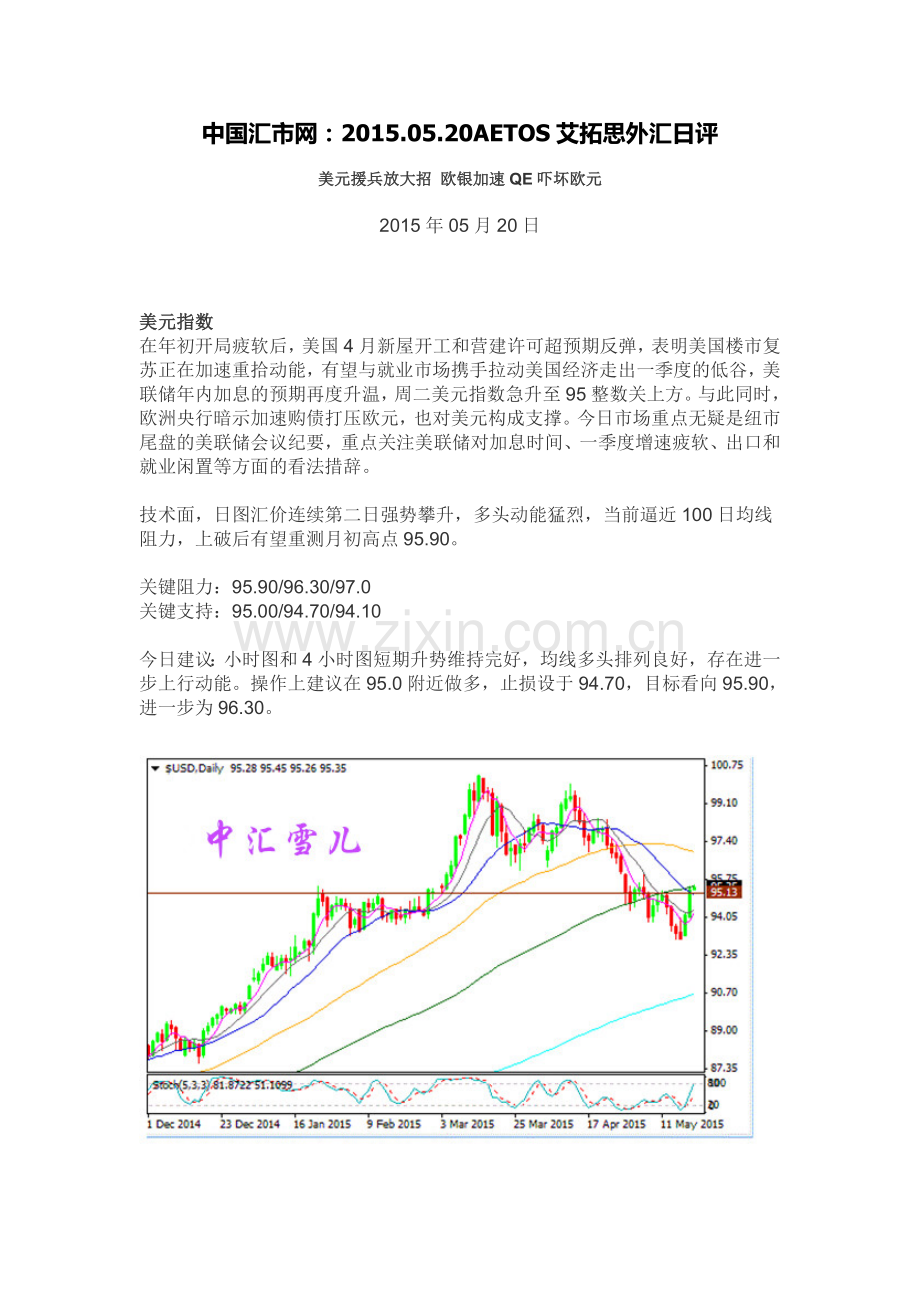 中国汇市网：美元援兵放大招 欧银加速QE吓坏欧元.doc_第1页