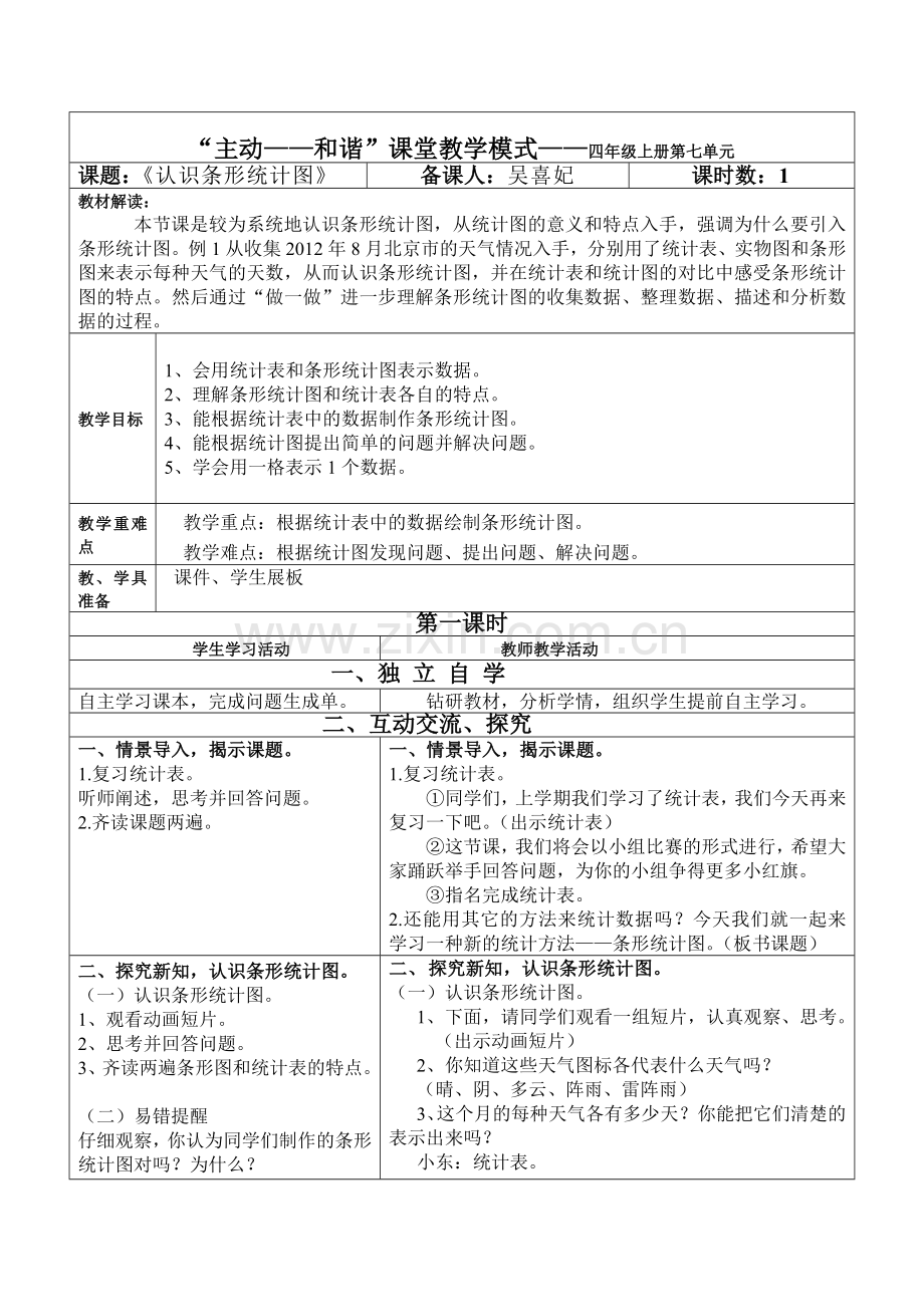 小学人教四年级数学《认识条形统计图》.doc_第1页