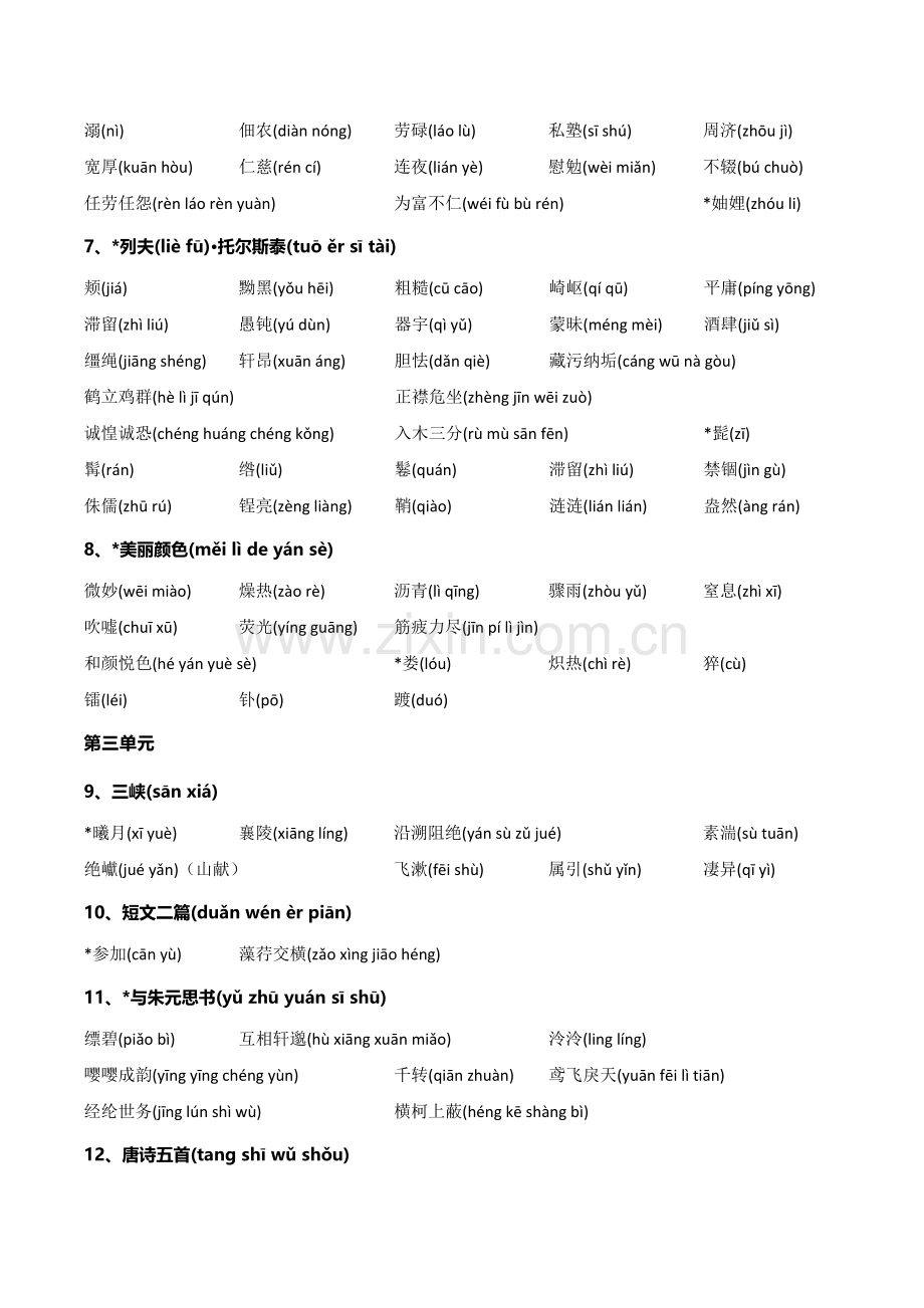 2021年部编人教版语文八年级全册生字词清单.doc_第2页