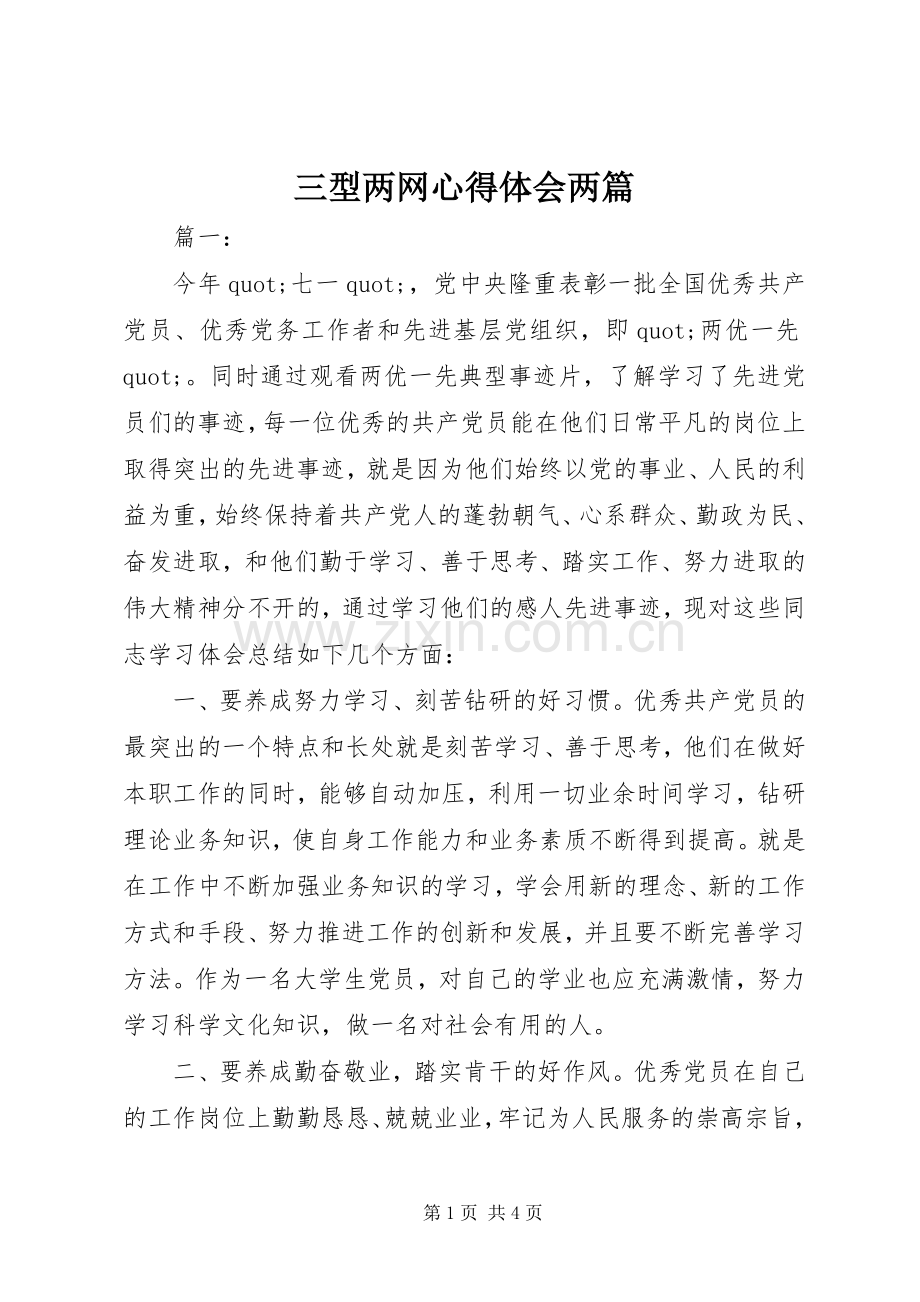 三型两网心得体会两篇.docx_第1页