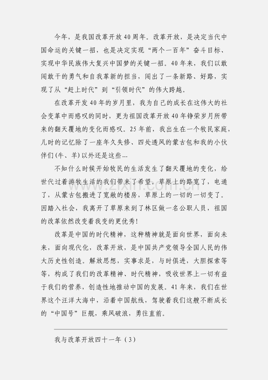 我与改革开放四十一年优秀范文三篇.docx_第2页