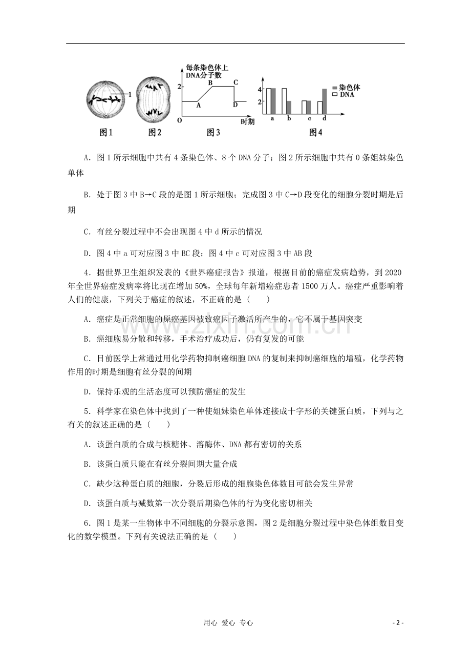 2012届高考生物二轮复习-专题四-细胞的生命历程-专题测评.doc_第2页
